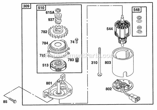 Briggs and Stratton 12S802-0657-01 Engine Electric Starter Diagram