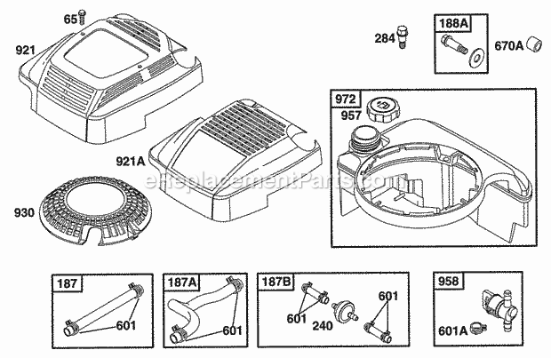 Briggs and Stratton 12S802-0804-99 Engine Fuel Tank Grp Diagram