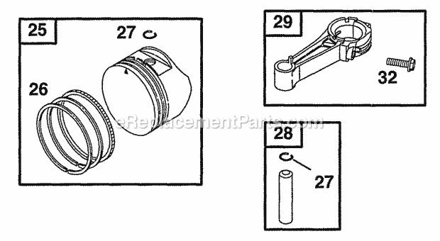 Briggs and Stratton 12S802-0827-99 Engine Piston Grp Diagram