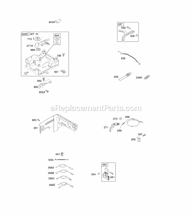 Briggs and Stratton 12T102-0023-F8 Engine Controls Governor Spring Ignition Diagram