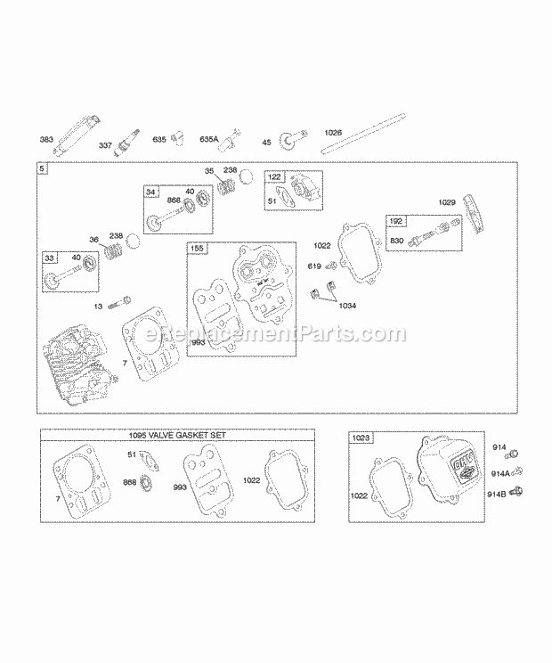 Briggs and Stratton 12T312-0110-G1 Engine Cylinder Head Diagram