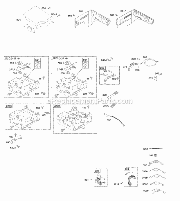 Briggs and Stratton 12T402-0131-F8 Engine Controls Governor Spring Ignition Diagram