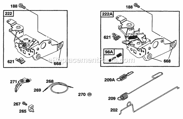 Briggs and Stratton 12T802-0640-01 Engine Controls Diagram