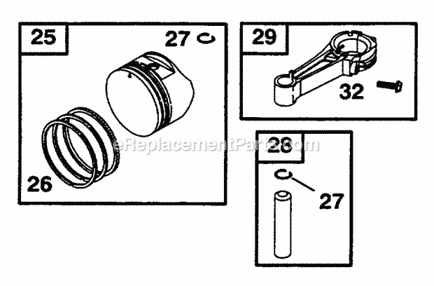 Briggs and Stratton 12T802-0816-99 Engine Piston Grp Diagram