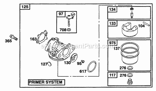 Briggs and Stratton 12T887-1568-21 Engine Carburetor Assy Diagram