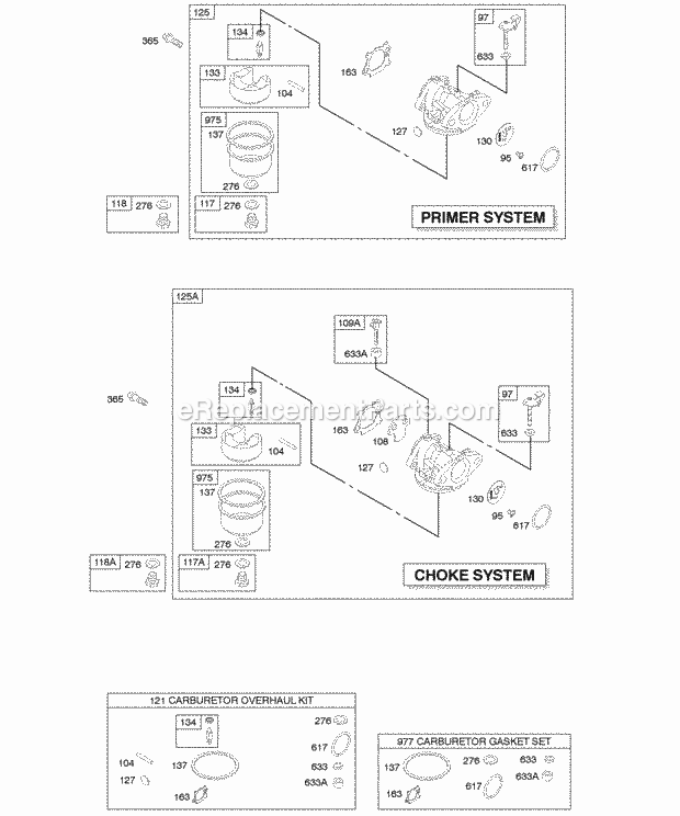 Briggs and Stratton 12X812-0119-B1 Engine Carburetor Diagram