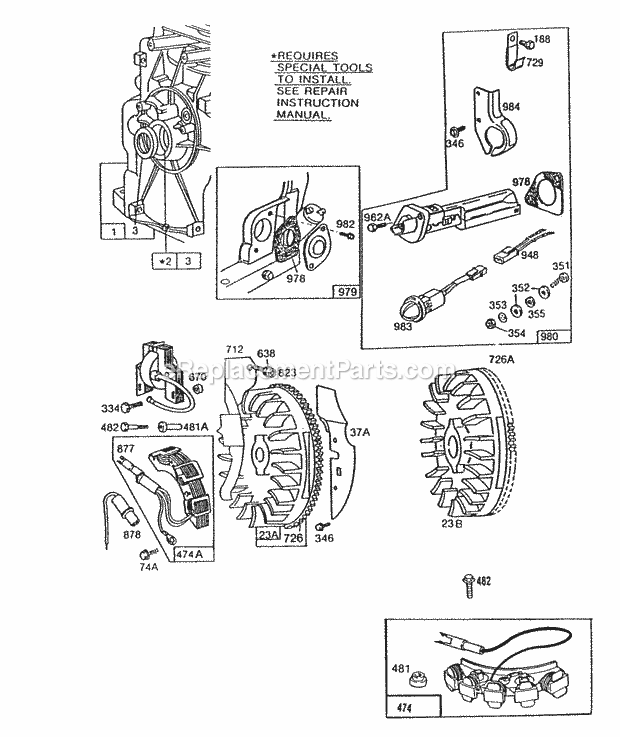 Briggs and Stratton 130202-1503-01 Engine Oil Gard Flywheels Elect Diagram