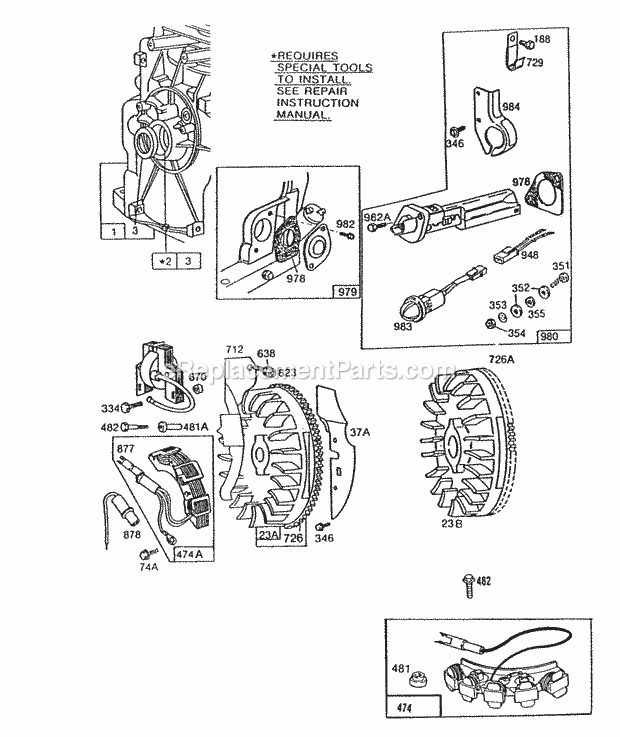 Briggs and Stratton 130232-1719-01 Engine Oil Gard Flywheels Elect Diagram