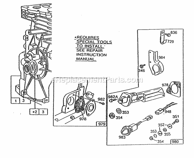 Briggs and Stratton 130412-0105-01 Engine Oil Gard Assembly Diagram
