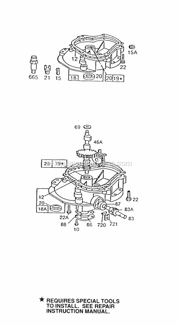 Briggs and Stratton 130902-1017-01 Engine Sump Base Assemblies Diagram