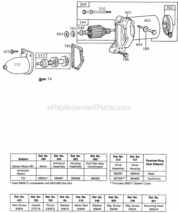 Briggs and Stratton 131212-2024-01 Engine Electric Starter Diagram