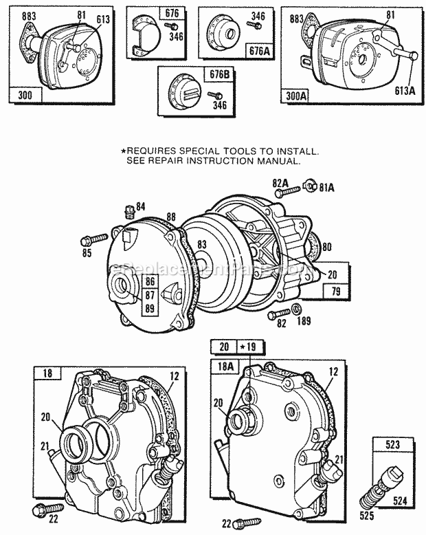 Briggs and Stratton 131232-0207-99 Engine Page H Diagram