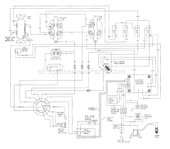 Briggs and Stratton 1314-0 5,500 XL Lowes Portable Generator Page E Diagram