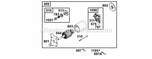 Briggs and Stratton 133202-0156-01 Engine Electric Starter Diagram