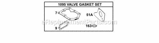 Briggs and Stratton 133202-0156-01 Engine KitsGasket Sets-Valve Diagram