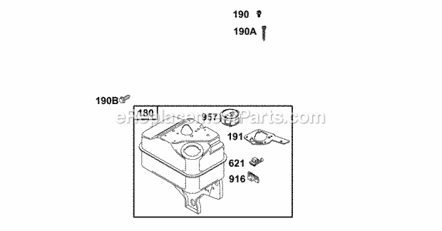 Briggs and Stratton 133202-0524-A1 Engine Fuel Tank Group Diagram