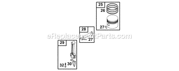 Briggs and Stratton 133212-0024-01 Engine Piston Group Diagram