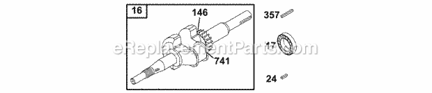 Briggs and Stratton 133212-0360-A1 Engine Crankshaft Diagram