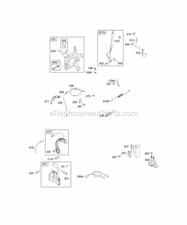 Briggs and Stratton 133412-0008-01 Engine Alternator Controls Governor Spring Ignition Diagram