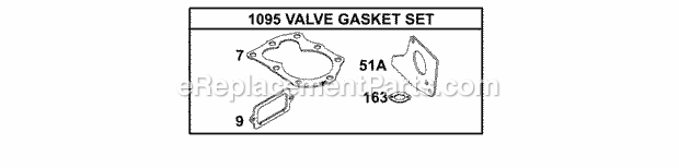 Briggs and Stratton 134202-1115-E1 Engine KitsGasket Sets - Valve Diagram