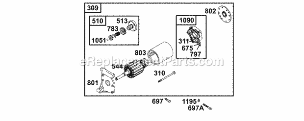 Briggs and Stratton 135202-0015-01 Engine Electric Starter Diagram