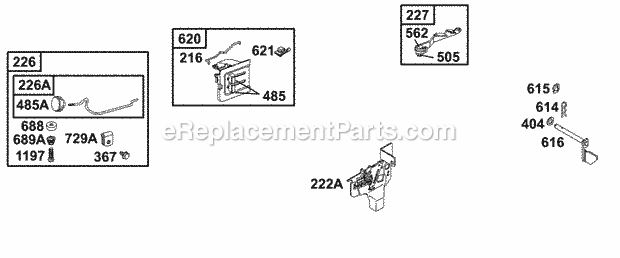 Briggs & Stratton 135202-0150-01 Engine Controls Diagram