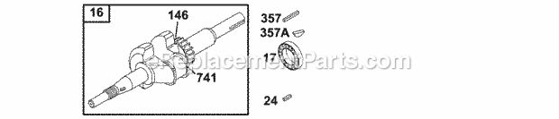 Briggs and Stratton 135202-0253-01 Engine Crankshaft Diagram