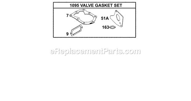 Briggs and Stratton 135202-0616-A1 Engine KitsGasket Sets - Valve Diagram