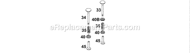 Briggs and Stratton 135202-0616-A1 Engine Valve Group Diagram