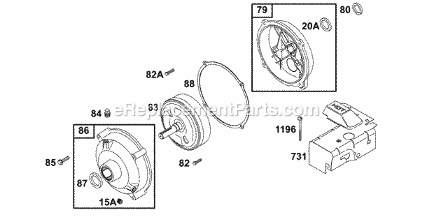 Briggs and Stratton 135212-0740-A1 Engine Gear Reduction GroupSno-Gard Diagram