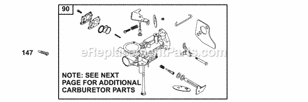 Briggs and Stratton 135212-0740-A1 Engine Carburetor Group Diagram