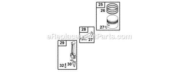 Briggs and Stratton 135212-1223-E1 Engine PistonRingsConnecting Rod Diagram