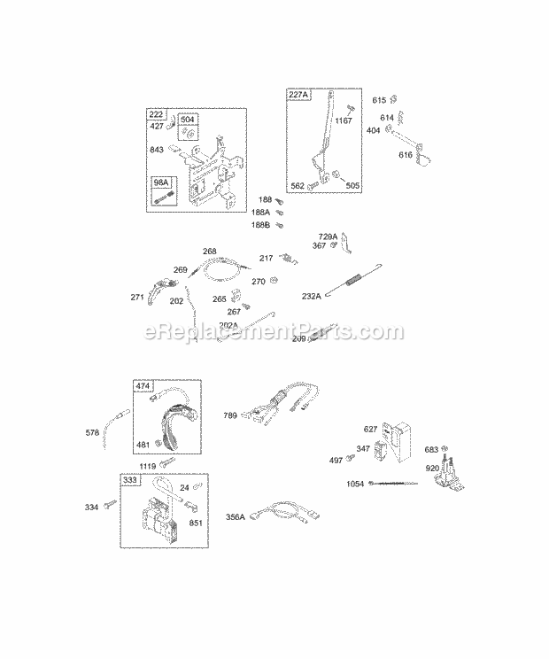 Briggs and Stratton 135432-0120-01 Engine Alternator Controls Governor Spring Ignition Diagram