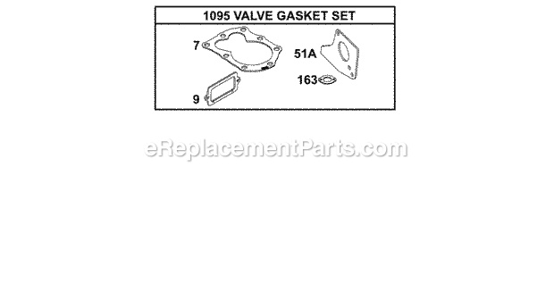 Briggs and Stratton 136202-0122-01 Engine KitsGasket Sets - Valve Diagram
