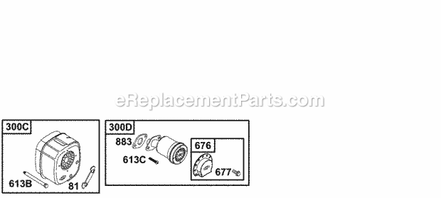 Briggs and Stratton 136202-0129-01 Engine Muffler Groups Diagram