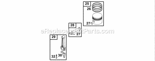 Briggs and Stratton 136202-0129-01 Engine Piston Group Diagram