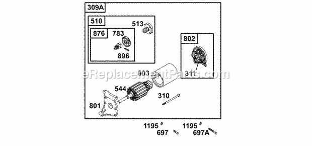 Briggs and Stratton 136202-0143-01 Engine Electric Starter Diagram