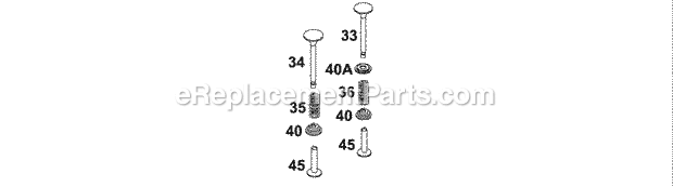 Briggs and Stratton 136202-0143-01 Engine Valve Group Diagram