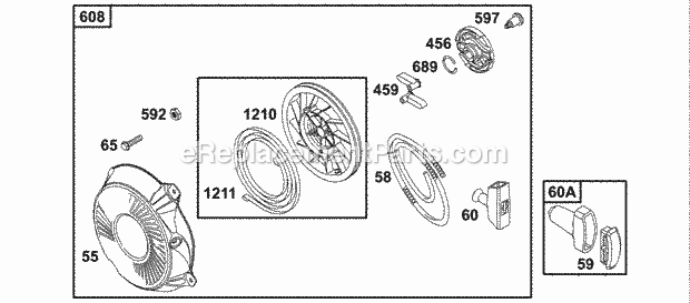 Briggs and Stratton 136212-0014-01 Engine Rewind Group Diagram