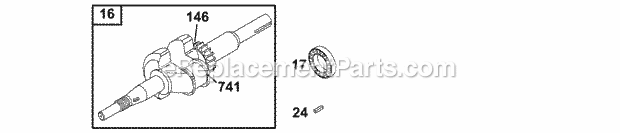 Briggs and Stratton 136212-0016-04 Engine Crankshaft Diagram