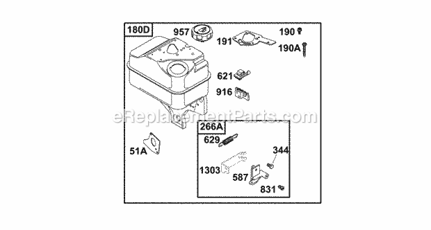 Briggs and Stratton 136212-0026-01 Engine Fuel Tank Groups Diagram