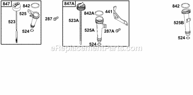 Briggs and Stratton 136232-0120-01 Engine Oil Group Diagram