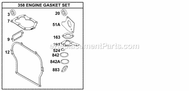 Briggs and Stratton 137202-0116-01 Engine KitsGasket Sets - Engine Diagram