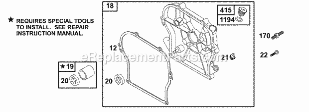 Briggs and Stratton 137202-0116-01 Engine Crankcase CoverSump Diagram