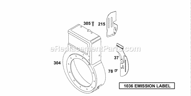 Briggs and Stratton 137202-0117-01 Engine Blower Housing Diagram