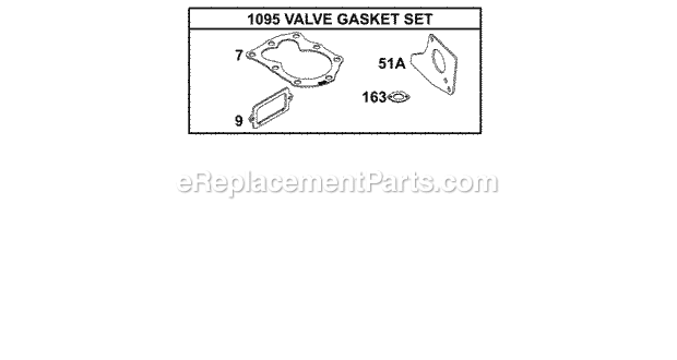 Briggs and Stratton 137202-0122-01 Engine KitsGasket Sets - Valve Diagram