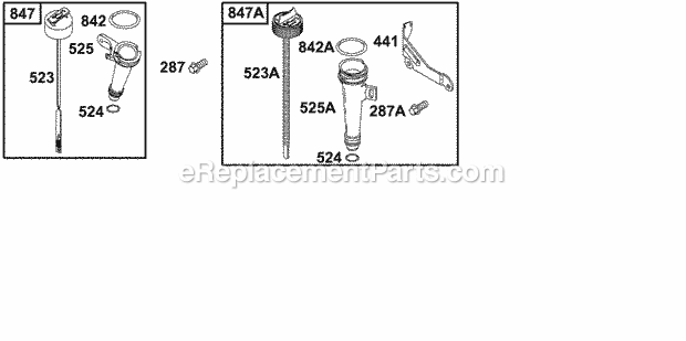 Briggs and Stratton 137202-0714-A1 Engine Oil Group Diagram
