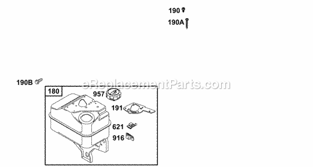 Briggs and Stratton 137202-1014-E1 Engine Fuel Tank Groups Diagram