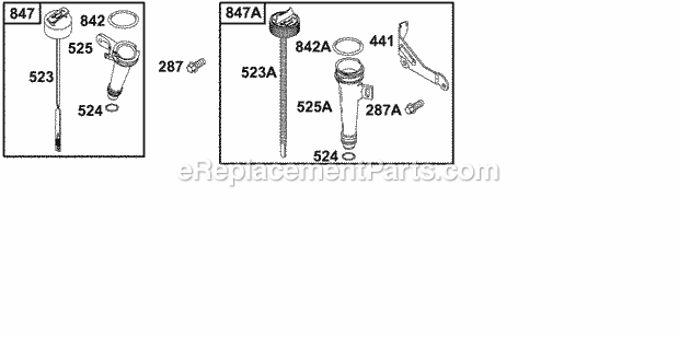 Briggs and Stratton 137202-1014-E1 Engine Oil Group Diagram