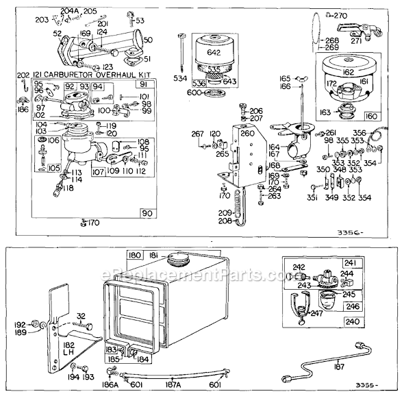 Briggs & Stratton 142700 Series Engine Page B Diagram